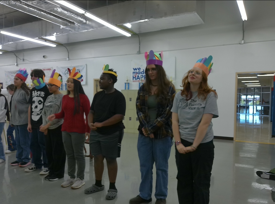 The ensemble of "The Thanksgiving Play" singing their first song "12 Days of Thanksgiving". 