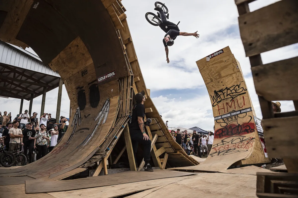 A Swampfest Cyclist Doing A Backflip